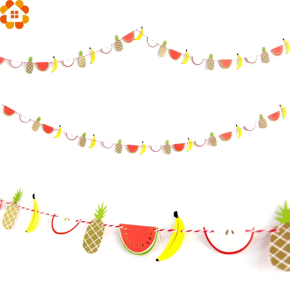 1 комплект фруктовые бумажные флаги гирлянда летние баннеры с изображением