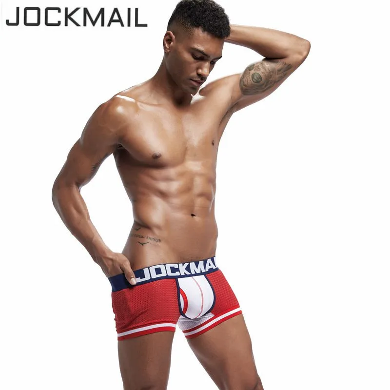Трусы-боксеры JOCKMAIL мужские нижнее белье сетчатые Трусы-слипы пикантные дышащие
