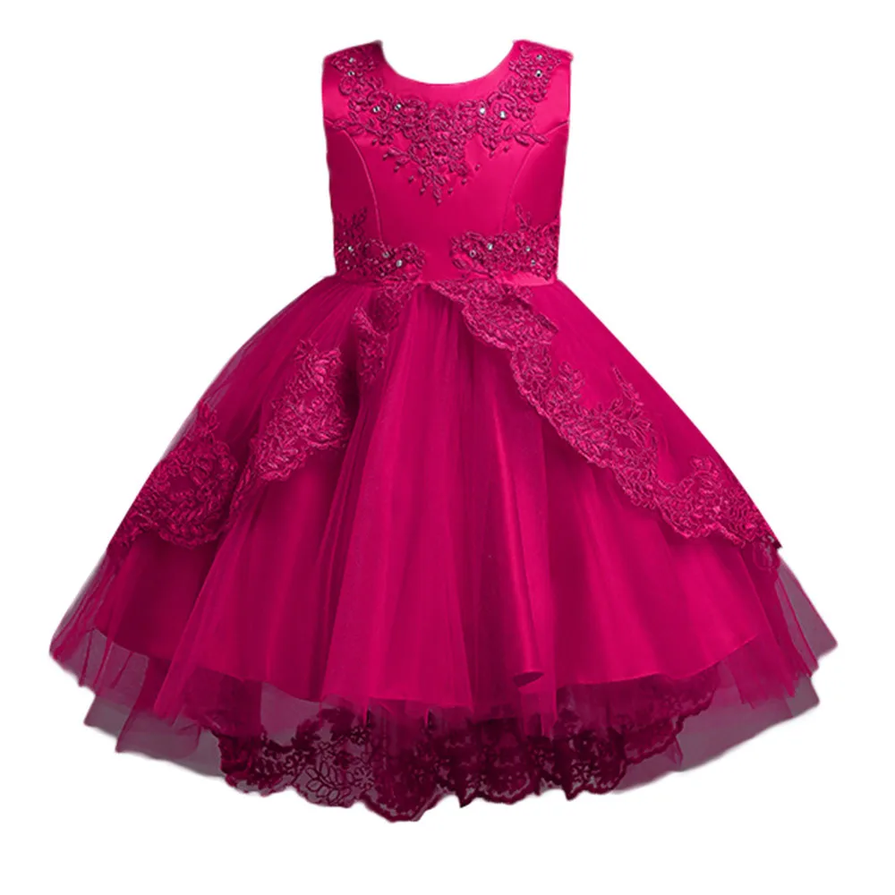 Детские платья для маленьких девочек платье принцессы с кружевами и бантом