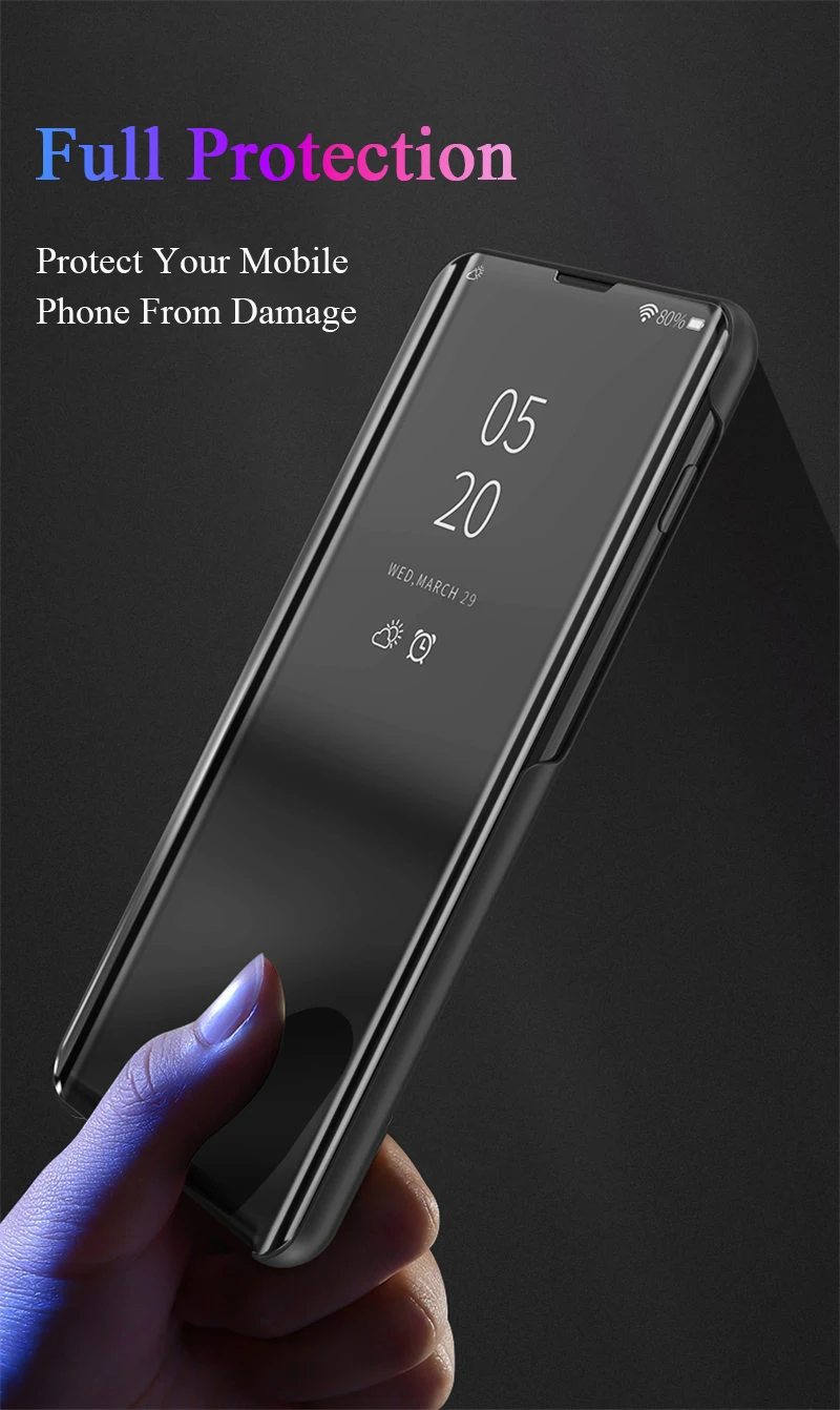 Зеркальное окошечко, чехол для samsung Galaxy S10 S9 S8 плюс 5G S10E Note 8 9 10 Pro A10 A20 A30 A50 A70 A10E A20E кожаный чехол с откидной крышкой