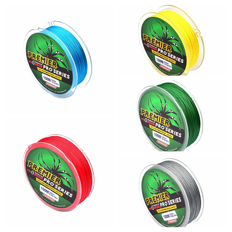 New 100M Fishing PE Line Red/Green/Grey/Yellow/Blue braided fishing line available 8LB-100LB Tools | Спорт и развлечения