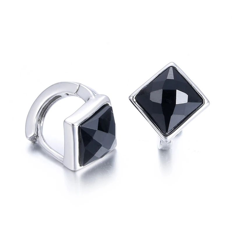 

100% 925 sterling silver fashion black crystal women gift ladies`stud earrings jewelry birthday wholesale female cheap