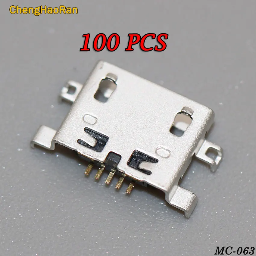 ChengHaoRan 100 шт. Micro USB 5pin B Тип гнездовой разъем плоский 0 8 для зарядки мобильного