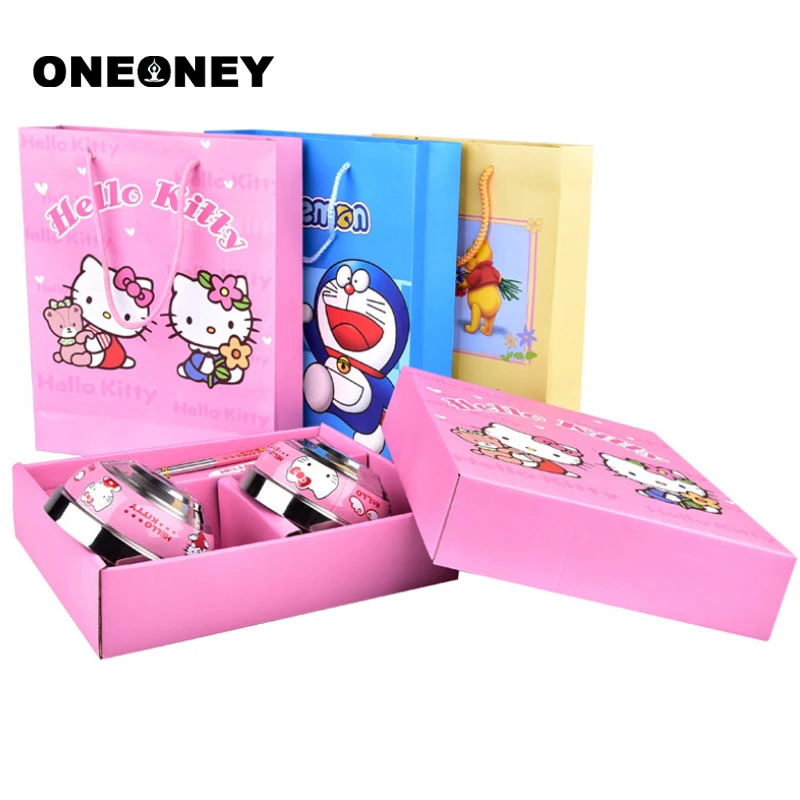 Oneoney 1 комплект чаша ложка CHOPSTICKS кухонная миска hello kitty Doraemon кухонные столовые