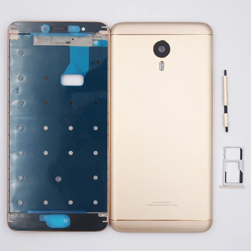 Gold L681 BaanSam Новая передняя рамка батарейный задний чехол для Meizu M3 Note 5,5 дюймов L681 с боковыми кнопками+ sim-карта Trya - Цвет: Gold L681