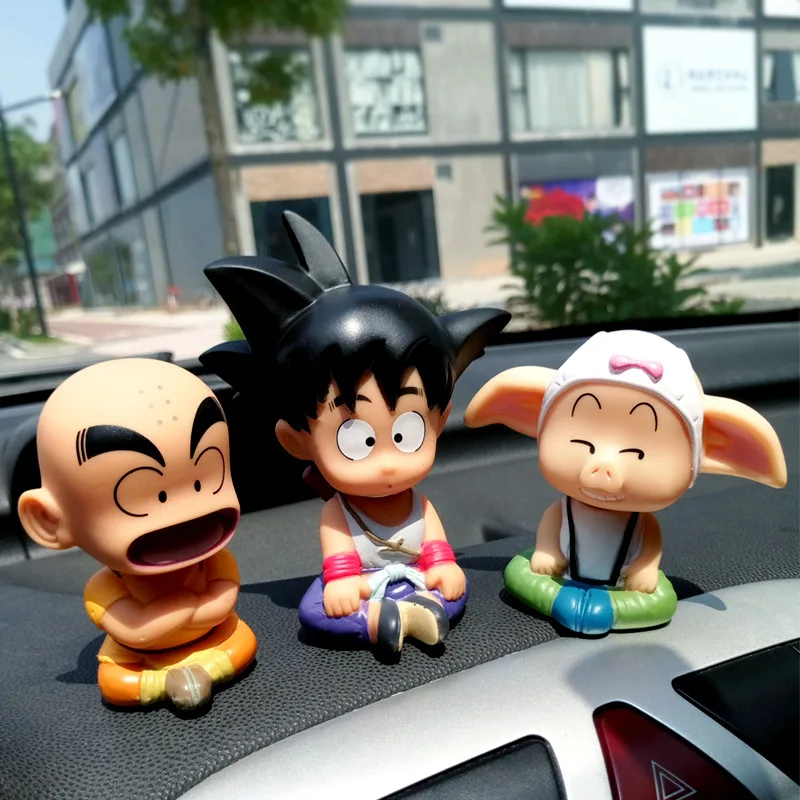 3 шт./компл. Dragon Ball SON GOKU Oolong kuriririn автомобильный орнамент качающаяся голова кукла милый автомобиль украшение игрушка Япония мультфильм автомобильные аксессуары