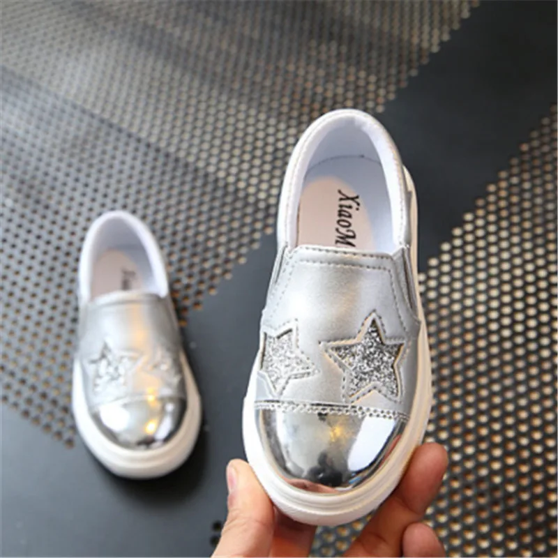 Fashion Little Kids Shoes For Girls Star Printed Slip-on Children School Infant Brand Size 26-36 | Детская одежда и обувь
