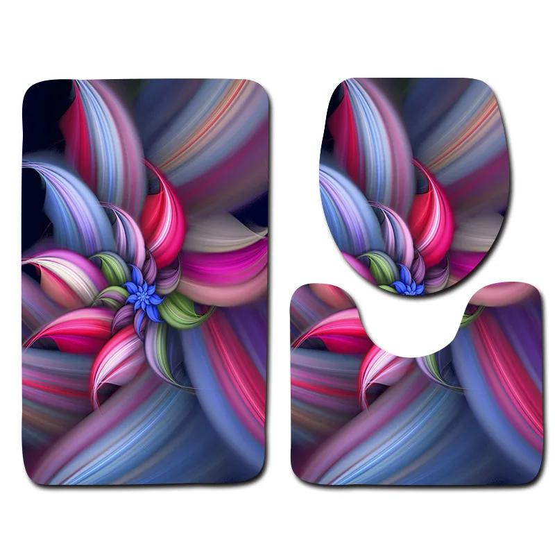 free shipping 3pcs green leaves banyo bathroom carpet toilet u type bath mats set non slip pad tapis salle de bain alfombra bano free global shipping