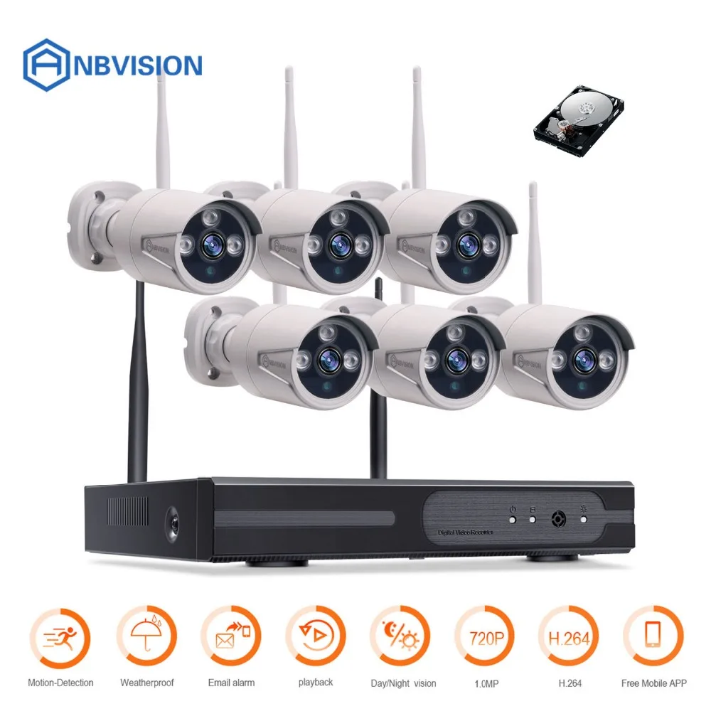 8CH Беспроводная система видеонаблюдения NVR 6 шт. 960 P ip камера wifi непогоды ИК
