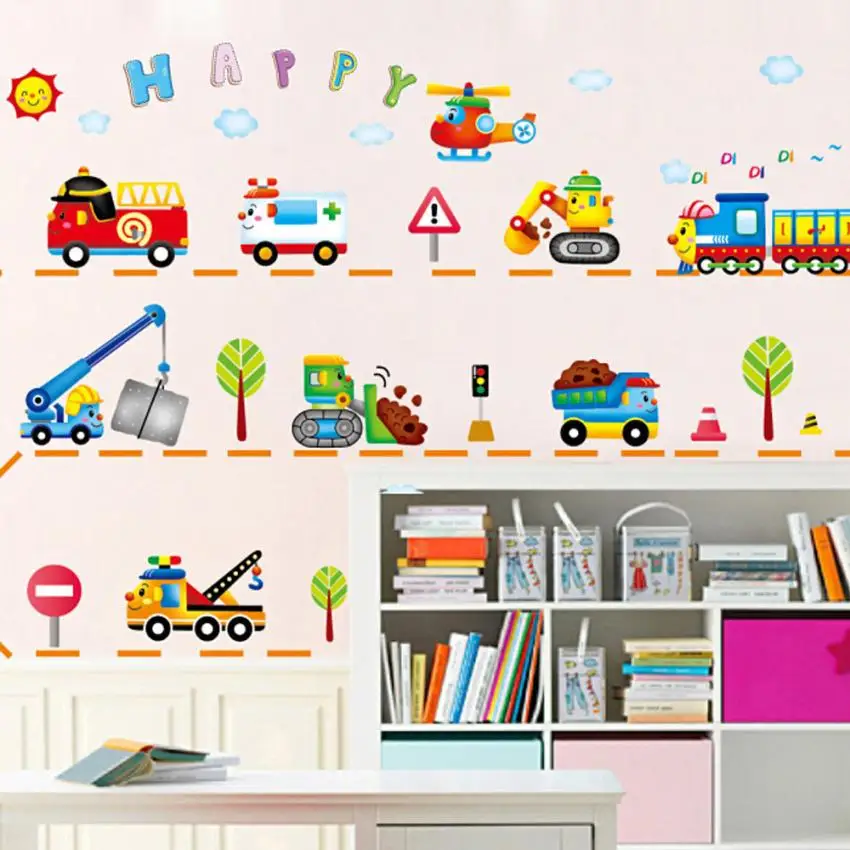 Home Decor Carton Animals train Removable Kids Baby Nuresery Wall Stickers Art wall sticker Deco mirror AU6 | Дом и сад