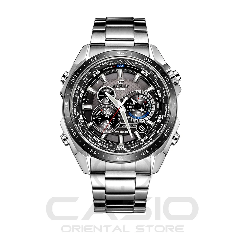 Casio Часы солнечной энергии Водонепроницаемый Сталь группа наручные часы Relógio