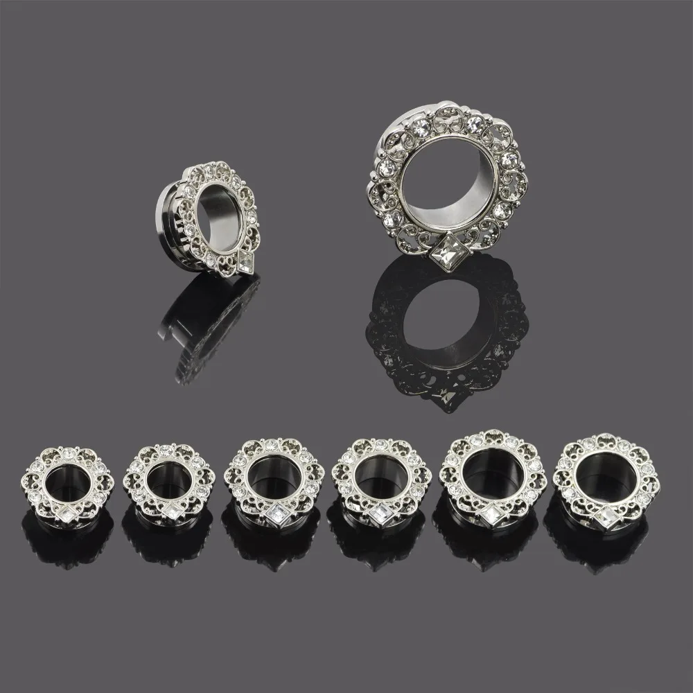 Hot Ear palugs 4pair/lot 4style Stainless Steel Plugs Hollow and saddle Flesh Expansion Stretchers Body Piercing Jewelry | Украшения и