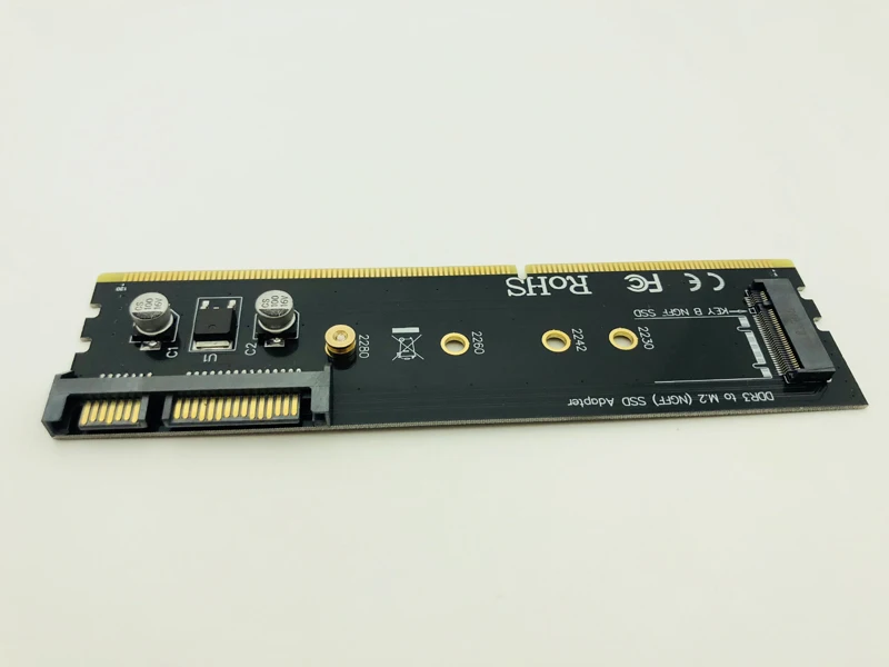 Адаптер DDR к M.2 SSD Raiser переходная карта M2 DDR3 NGFF B соединитель в форме ключа SATA Power 7Pin