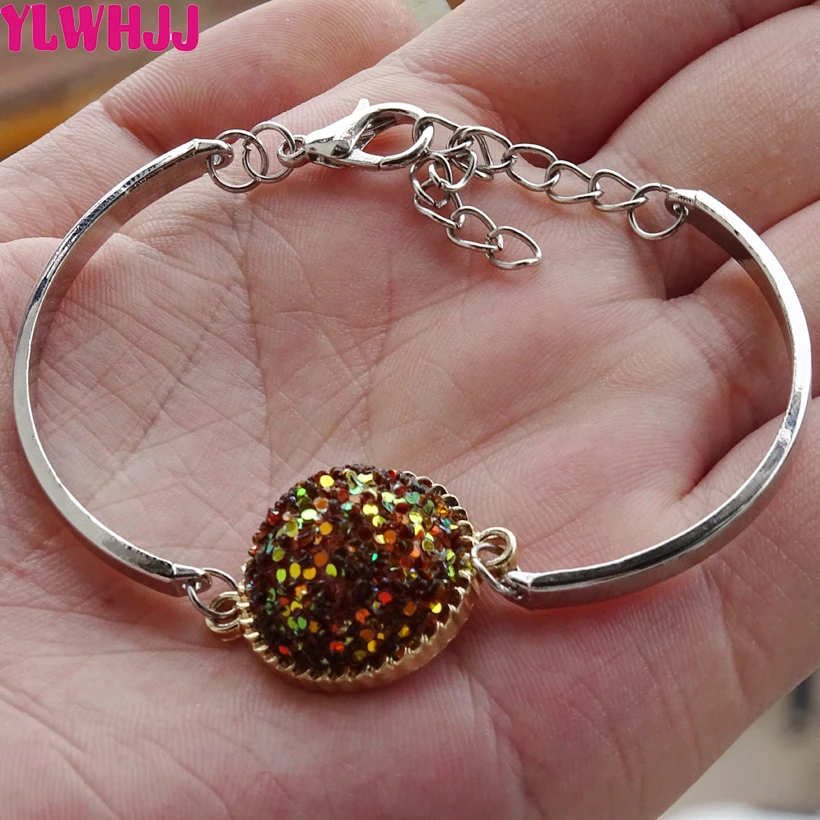 Женский серебряный браслет с кристаллами YLWHJJ модный геометрическим узором для