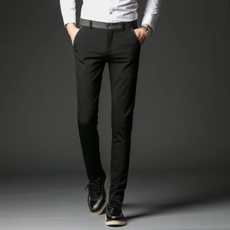 Для мужчин Брюки модные s Бизнес формальный костюм брюки Slim Fit Дизайн брюк Платья
