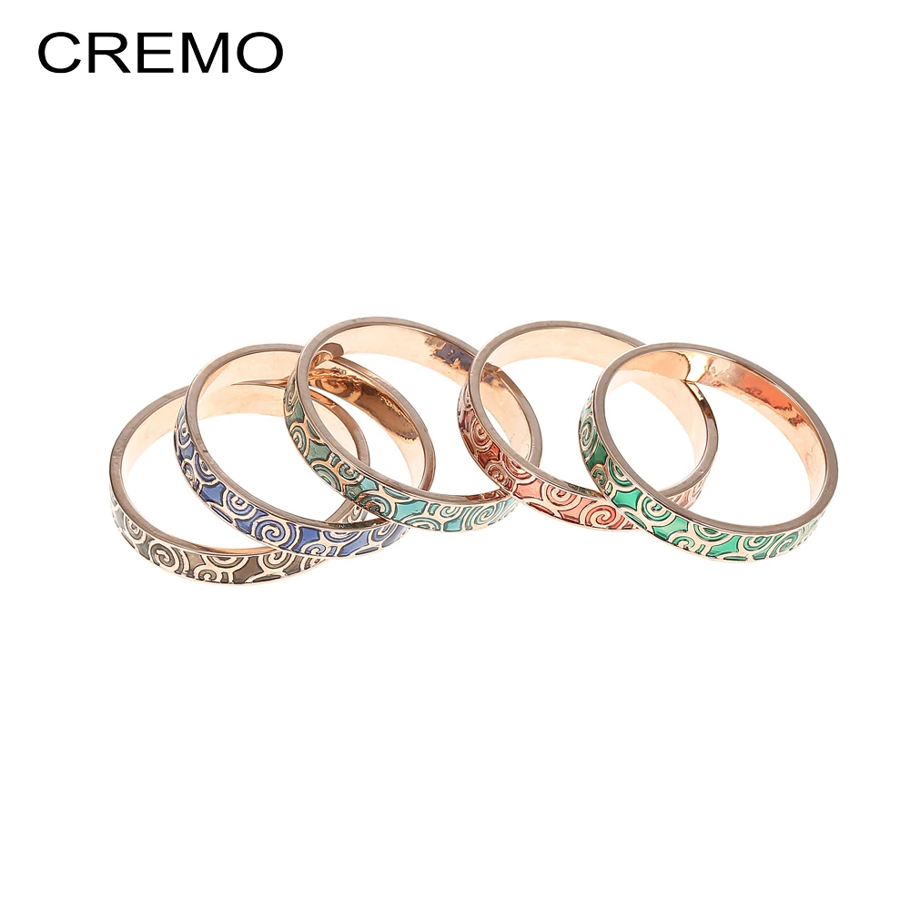 Женские кольца Cremo розовое золото круглый красный/зеленый/голубой/синий/черный
