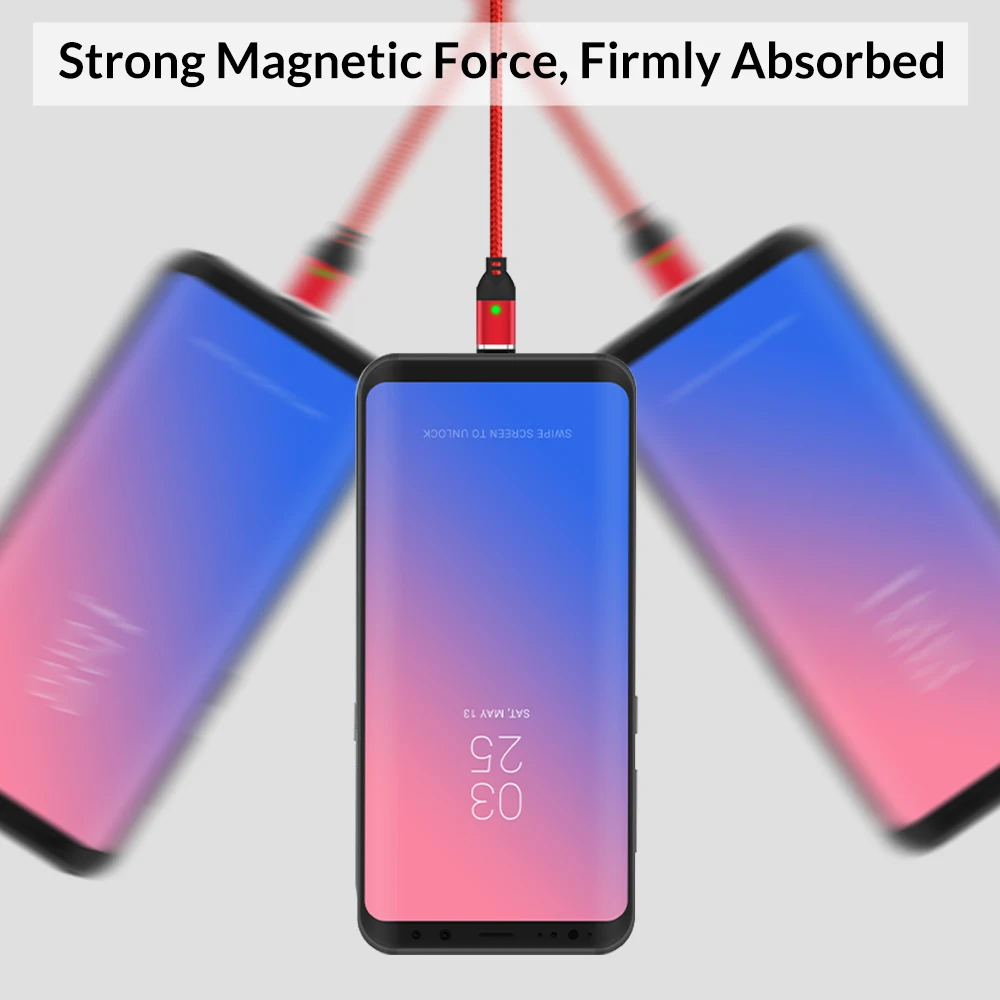 TOPK 1M 3A Magnetic Cable Fast Charging Type C USB Data For Xiaomi Redmi Note 7 Samsung | Мобильные телефоны и аксессуары