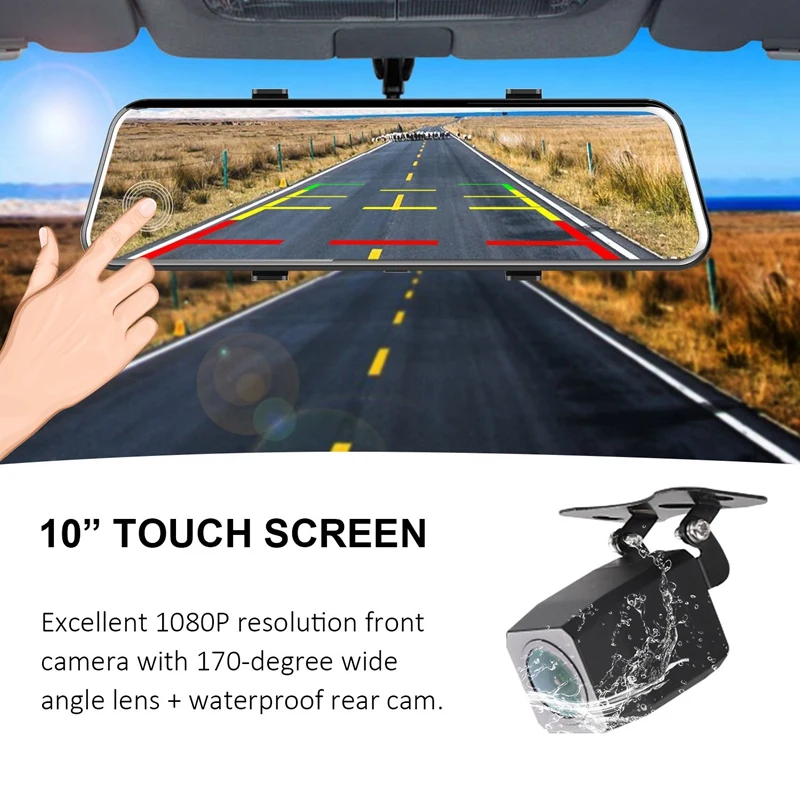 F960 1080 P 10 Rearview Mirror Streaming Traffic Recorder New Press Dual Lens Car Camera Intelligent Hd | Автомобили и мотоциклы