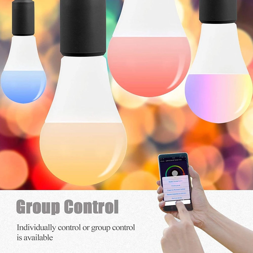 Умная Bluetooth WiFi лампочка 6 5 Вт RGB CCT RGBW E27 E26 волшебная лампа Wake Up совместимый с Alexa Google