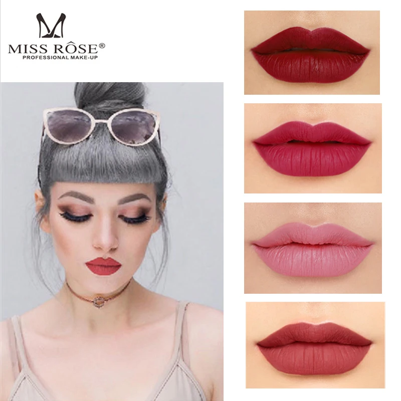 Матовая губная помада MISS ROSE натуральный пигмент водостойкий без выцветания |