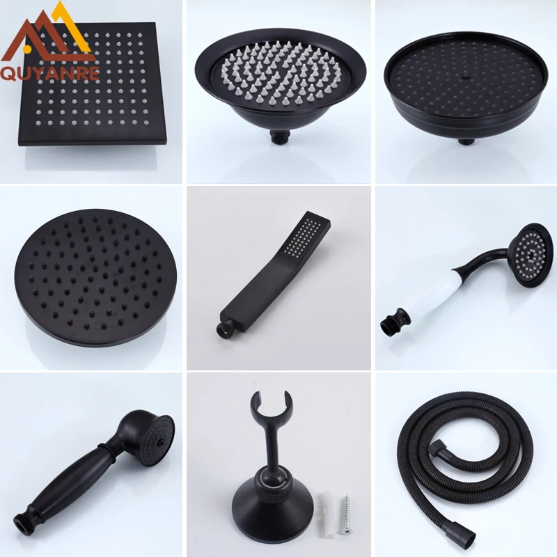Аксессуар для смесителя душа в ванную комнату латунная головка 8 дюймов черная