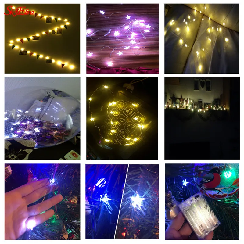 1.5M/3M/6M LED Star Christmas Lights Stars Curtain String with Flashing Modes Perfect Decoration Party Outdoor Tree Light 5z | Дом и сад