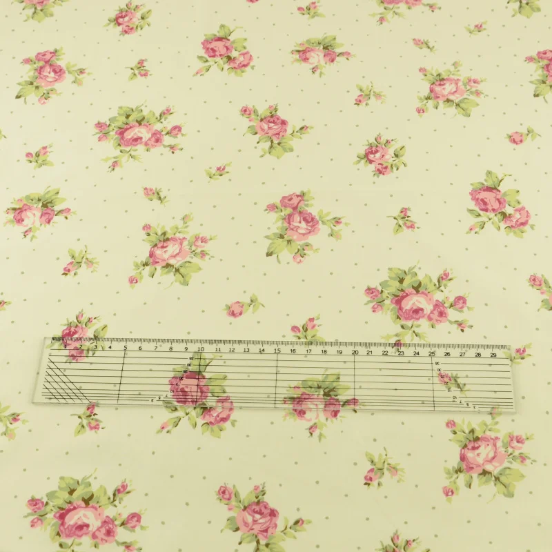 Beige Printed Floral Designs Fabric 100% Cotton Twill Bedding Scrapbooking Decoration Home Textile Quilting DIY Sewing|diy sewing|cotton twill
