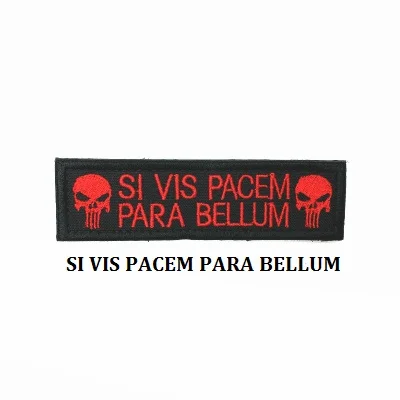 Вышивка значок Каратель Череп SI VIS PACEM PARA BELLUM военные вышитые значки Тактический Патч для верхней одежды кепки сумка - Цвет: Red SI VIS