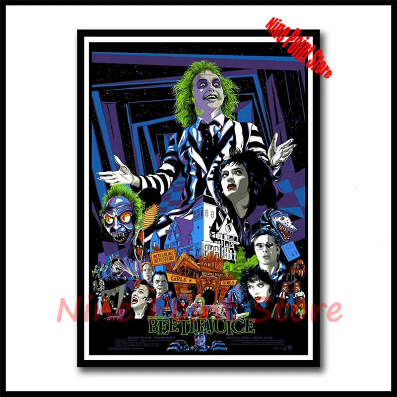 Classic horror film Beetlejuice Coated paper Poster Home Wall Decor Paingting Sticker Bar Children Room 42*30cm | Дом и сад