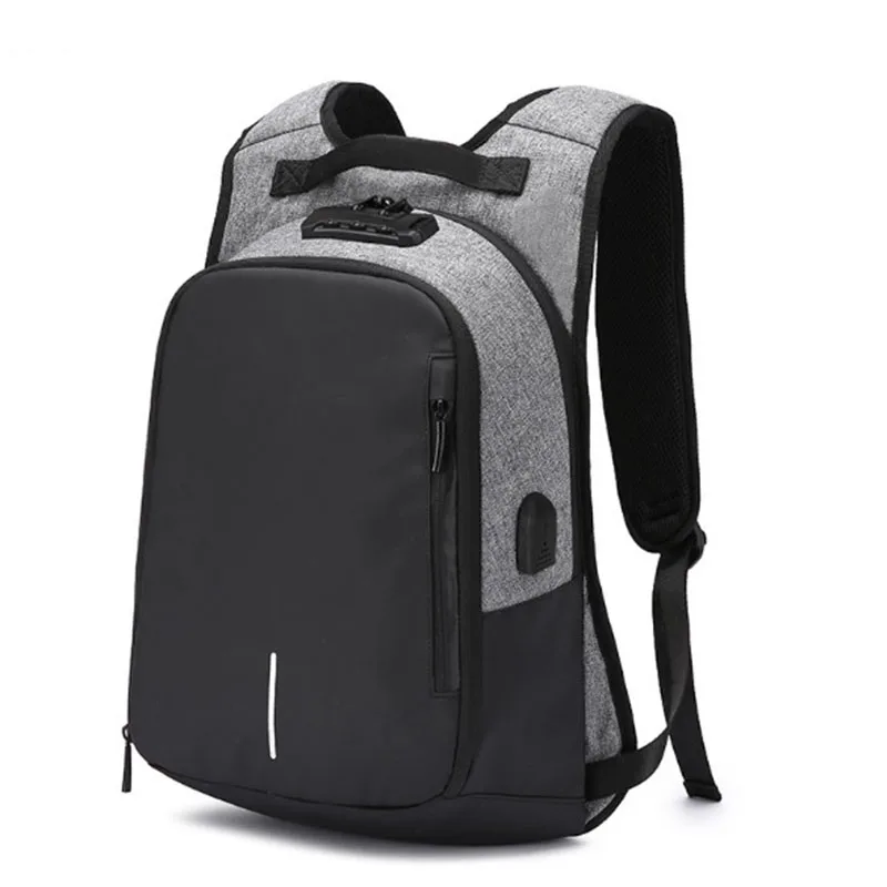 Мужской холщовый рюкзак с USB зарядкой и защитой от кражи|Мужские рюкзаки| |