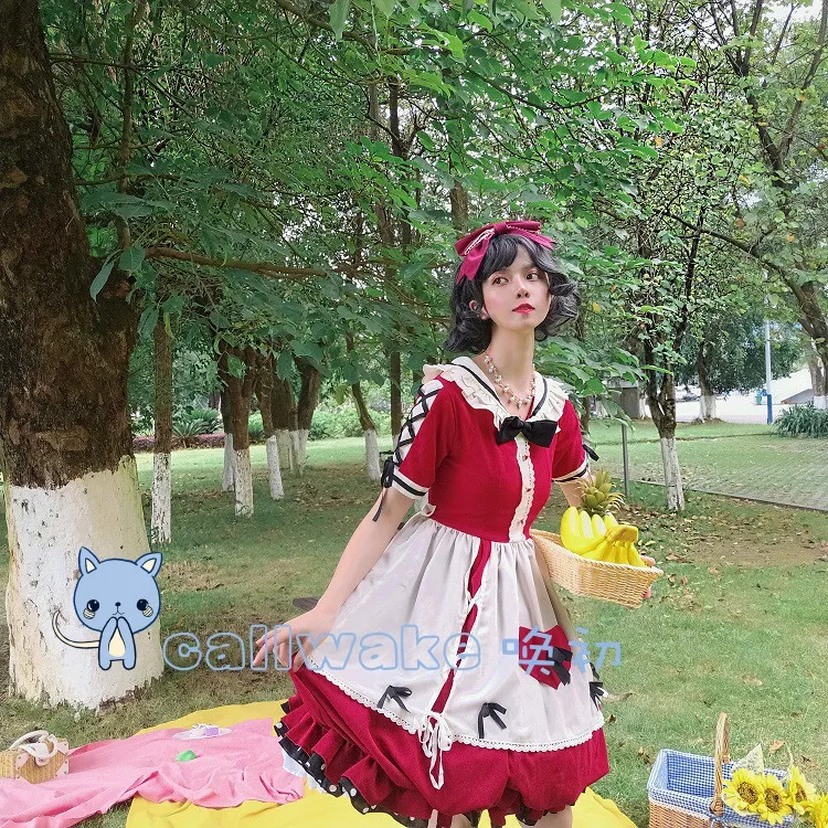 

Japanese sweet lolita dress vintage lace bowknot victorian dress kawaii girl gothic lolita op cosplay lolita princess loli