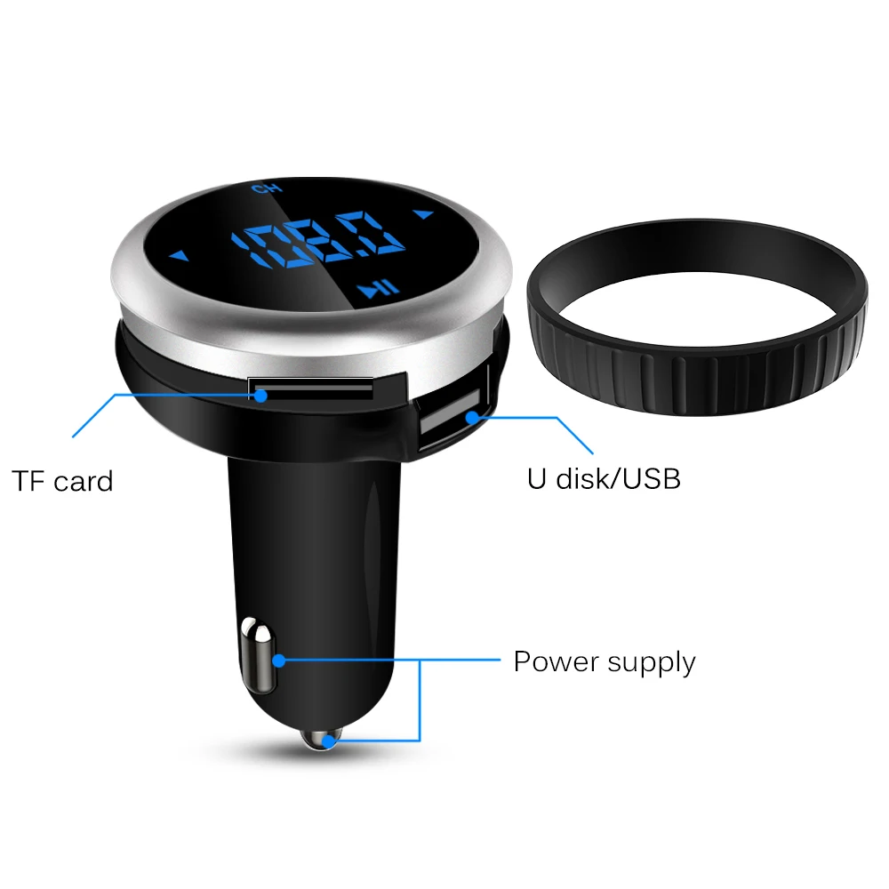 Беспроводной автомобиля Bluetooth MP3 плеер fm передатчик Поддержка TF карты Dual USB