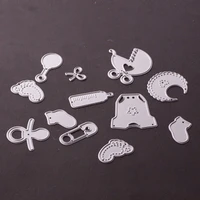 12pcsset baby toy sets metal cutting dies knife mold practice stencil for diy scrapbooking album die cut knife moulds 2019 hot
