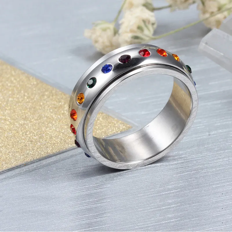 Anillos распродажа Модные цветные украшения новая мода кольцо с радужным кристаллом