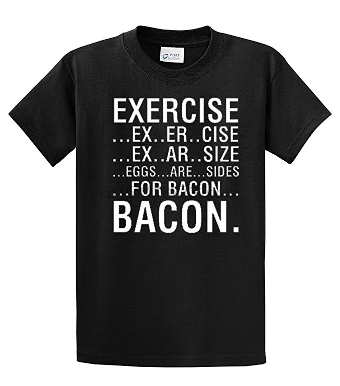 Упражнения Яйца стороны футболка BACON | Мужская одежда