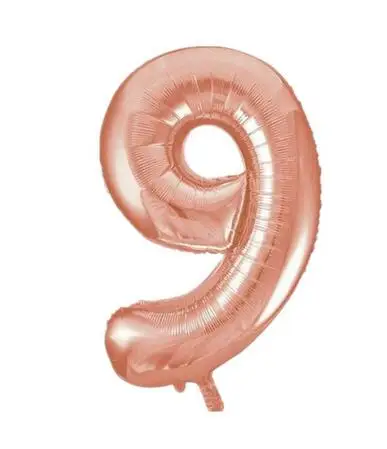 Number 9 16 40 дюймов Baby Shower розовые золотые шары из фольги в виде цифр большая цифра гелиевые шарики свадебные украшения на день рождения - Цвет: Number 9