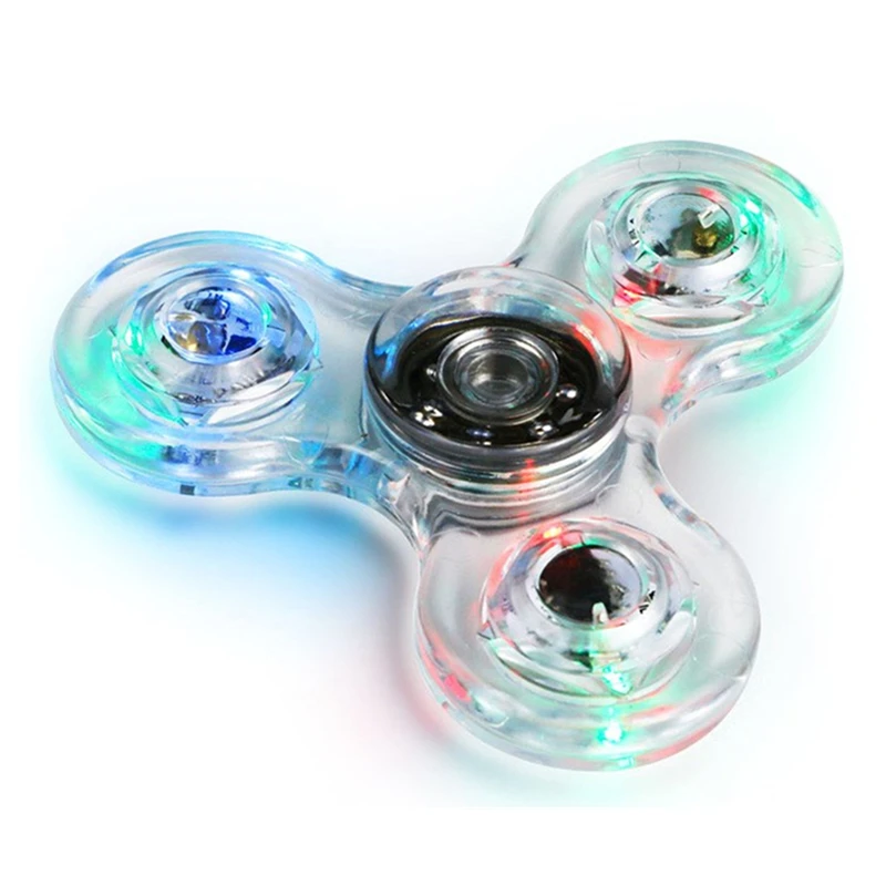 Светящийся светодиодный свет Fidget Spinner ручной Спиннер Спиннеры-мячики светящийся в темноте свет EDC Figet Spiner Бэтмен палец снятие стресса игрушки