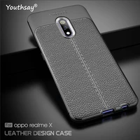 for realme x case rmx1901 business luxury fundas pu leather silicone case for oppo realme x cover for realme x case