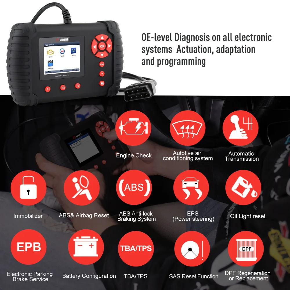 VIDENT iLink400 автоматический мультисистемный сканирующий инструмент OBDII поддержка