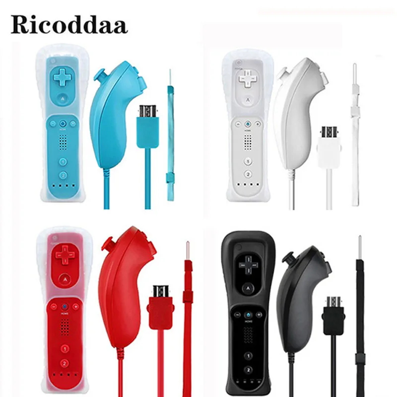 2 в 1 Беспроводной геймпад Для Nintendo Wii дистанционного пульта джойстик + Nunchuck с