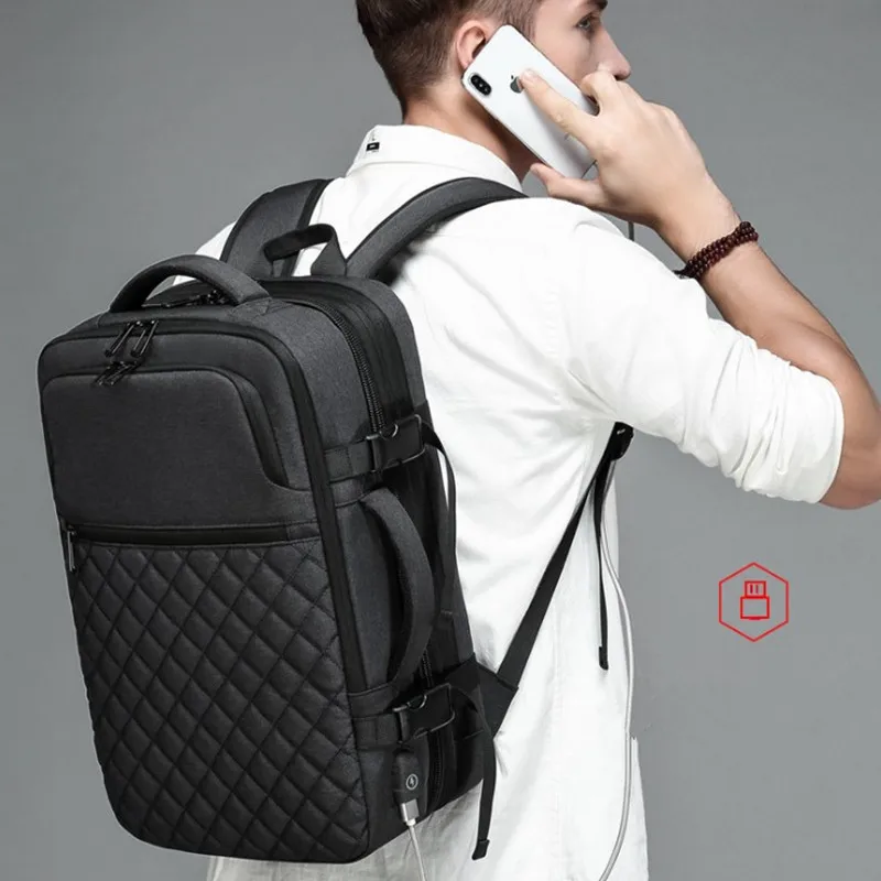 Wear resistant breathable men backpack waterproof business travel computer large backpacks can expand laptop school bag man bags