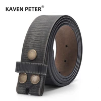 vintage belt without buckle for men 100 genuine leather belt for jeans 3 8 cm width cowskin strap with one layer leather