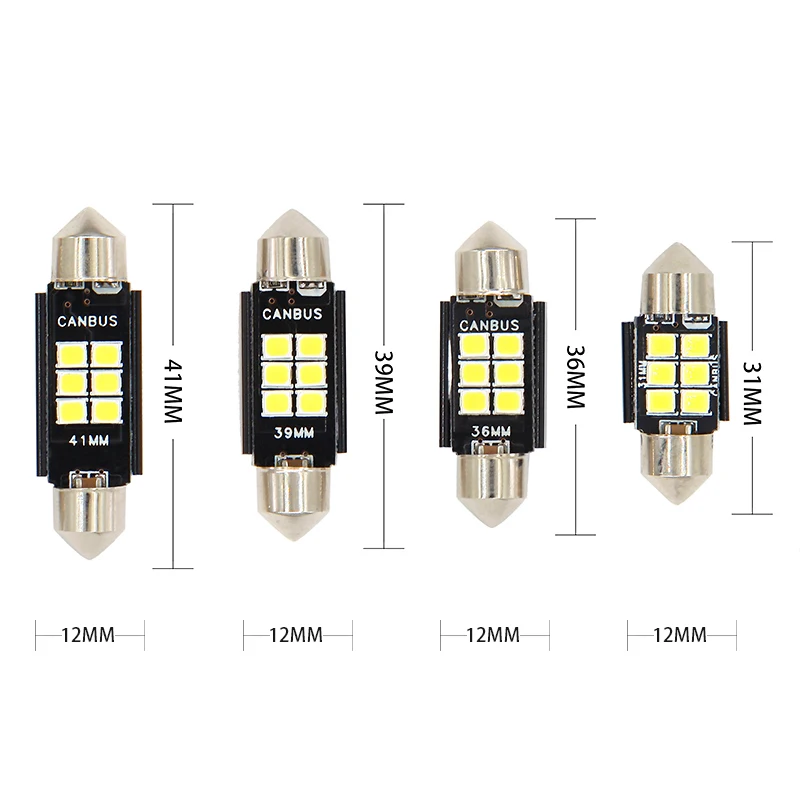 LYMOYO 100 шт. CANBUS без ошибок c5w Auto 31 36 39 41 мм 6 светодиосветодиодный 3030 фотоэлемент
