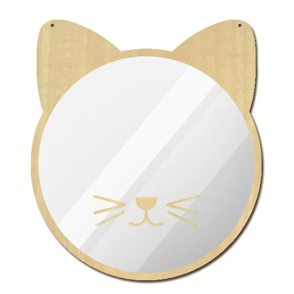 Fashion Mirror Surface Wall Stickers Hanging Mirrior Wooden Acrylic Nordic Kids Room Picture Frame Diy | Дом и сад
