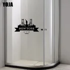 YOJA 15x24,2 см Нью-Йорк наклейки украшения Ванная комната Стекло стены дома Стикеры G2-0457
