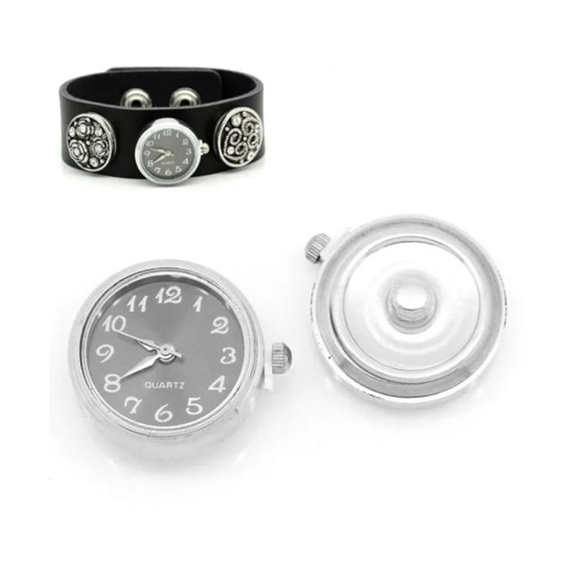1 шт. серебристые кофейные часы с нажимными кнопками подходит для браслетов 24