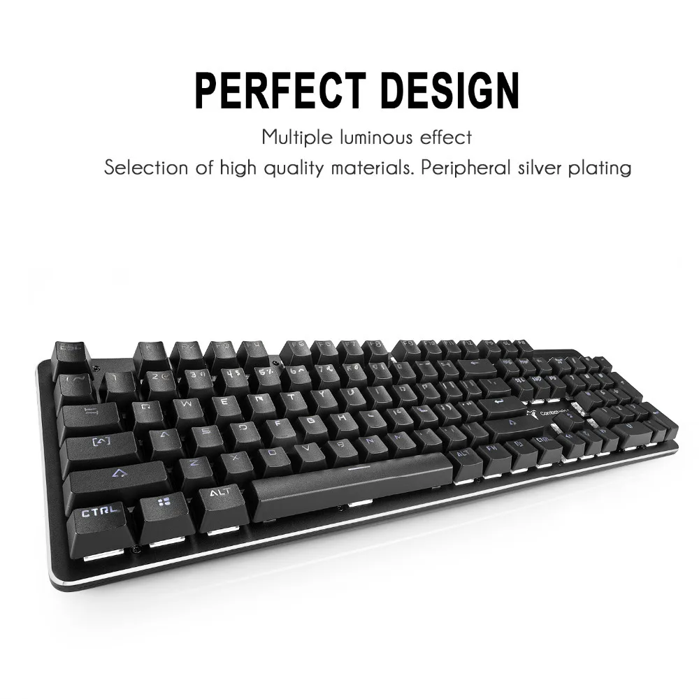 Combaterwing 104 ключей Механическая игровая клавиатура Проводная порошковой USB