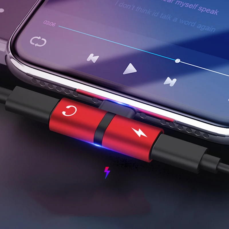 Для 2 световых аудио конвертер сплиттер наушников Aux кабель адаптер для iPhone 7 8 Plus X