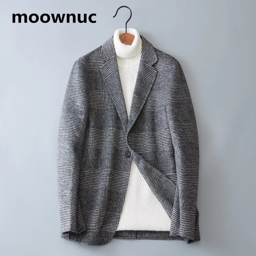 Брендовые двухсторонние шерстяные клетчатые пальто для мужчин 2018 мужские зимние