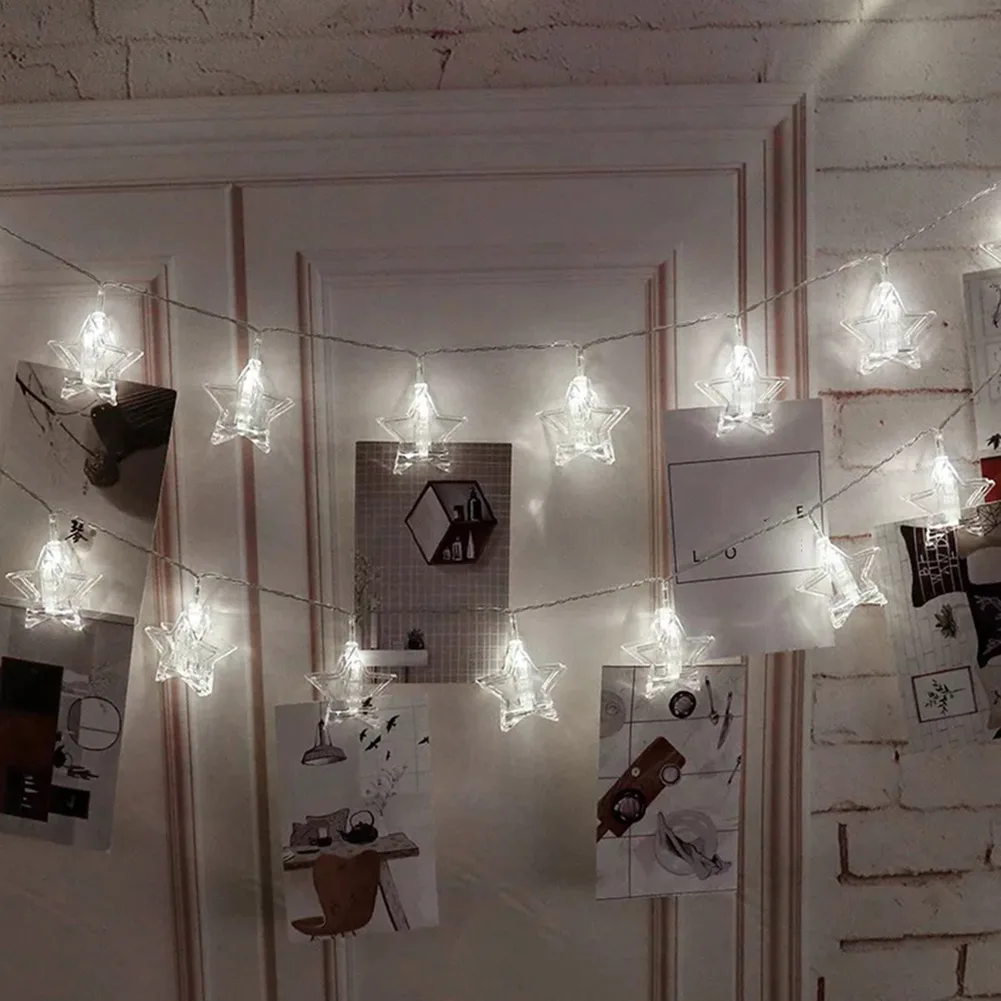 

LED Star String Lights 10Pcs Photo Clips Hanging Decoration Picture Lamp for Party Wedding Festival SLC88